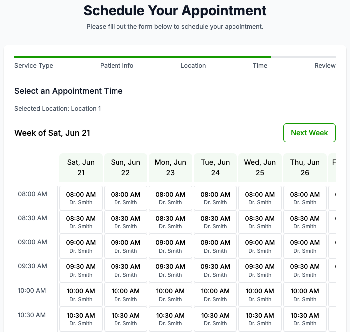 NextAppointmentsnt scheduling dashboard