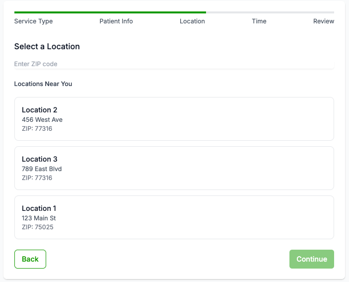 Multi-location management interface
